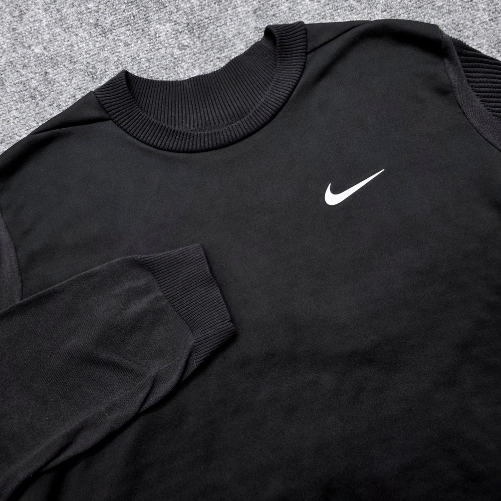Nike Golf Mens XXL Black Crewneck Sweatshirt Waffle Fleece Pullover RN56323